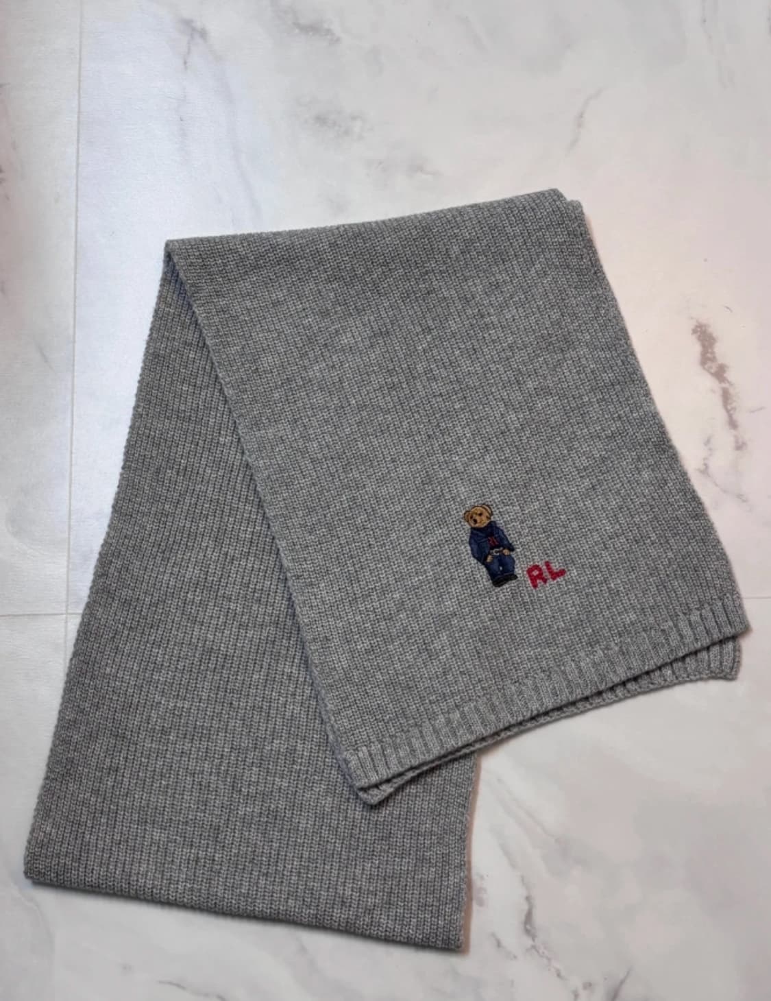 폴로 랄프로렌 곰돌이 머플러 회색 상품이미지4