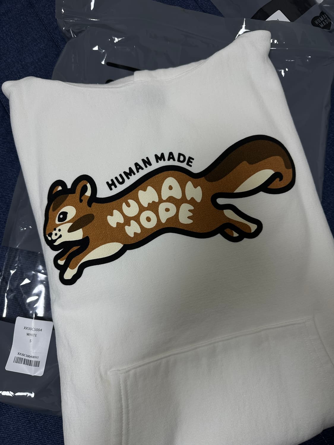 최저가 휴먼메이드 제이홉 다람쥐 후드 화이트 S 새상품 상품이미지2