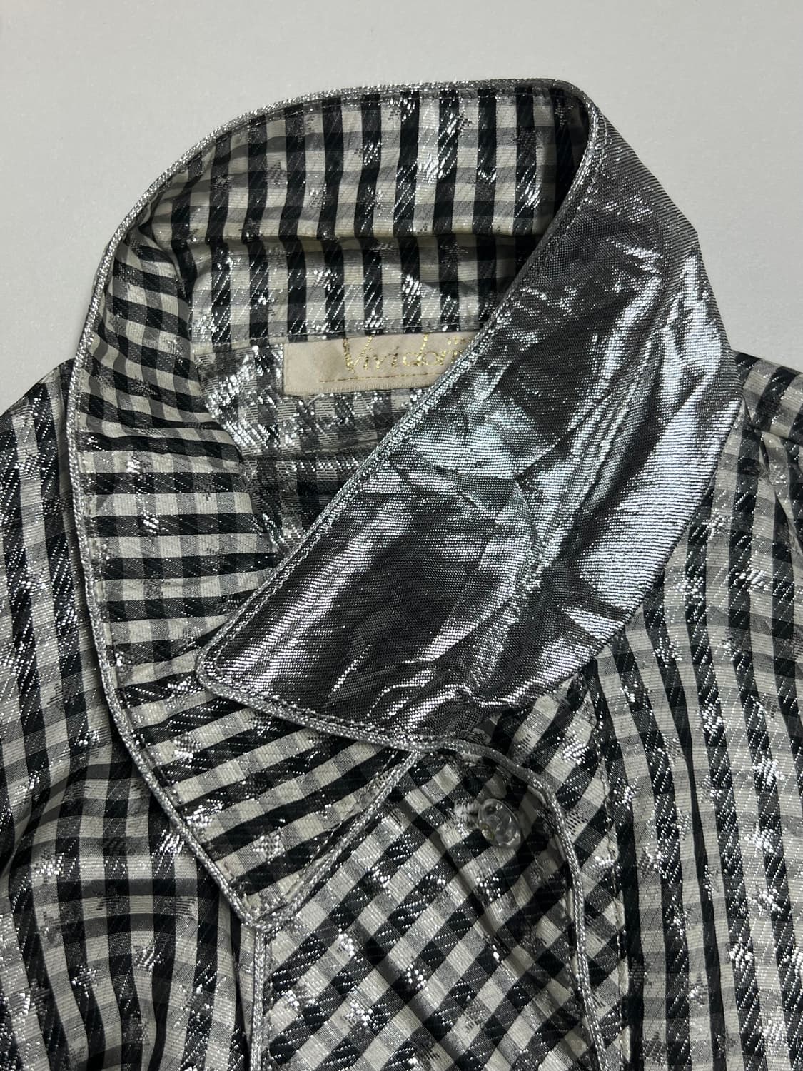 인견 메탈사 별 패턴 블라우스 상품이미지8