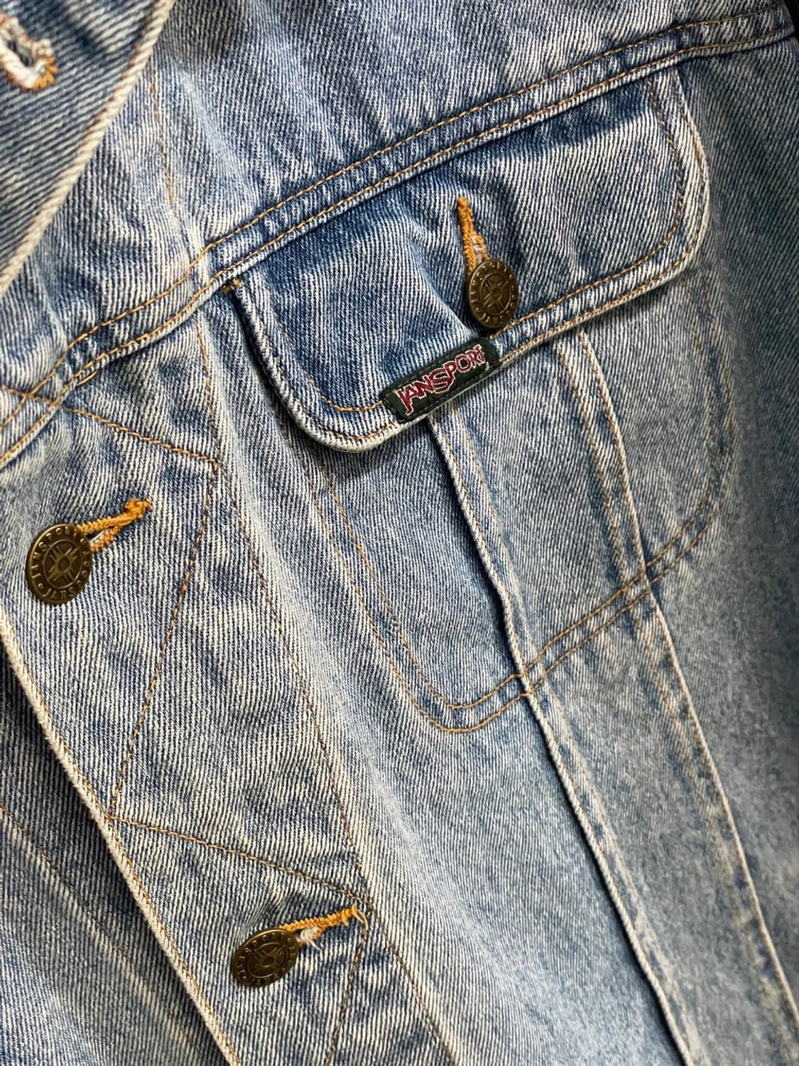 90s 잔스포츠 가죽 카라 데님 자켓 상품이미지3