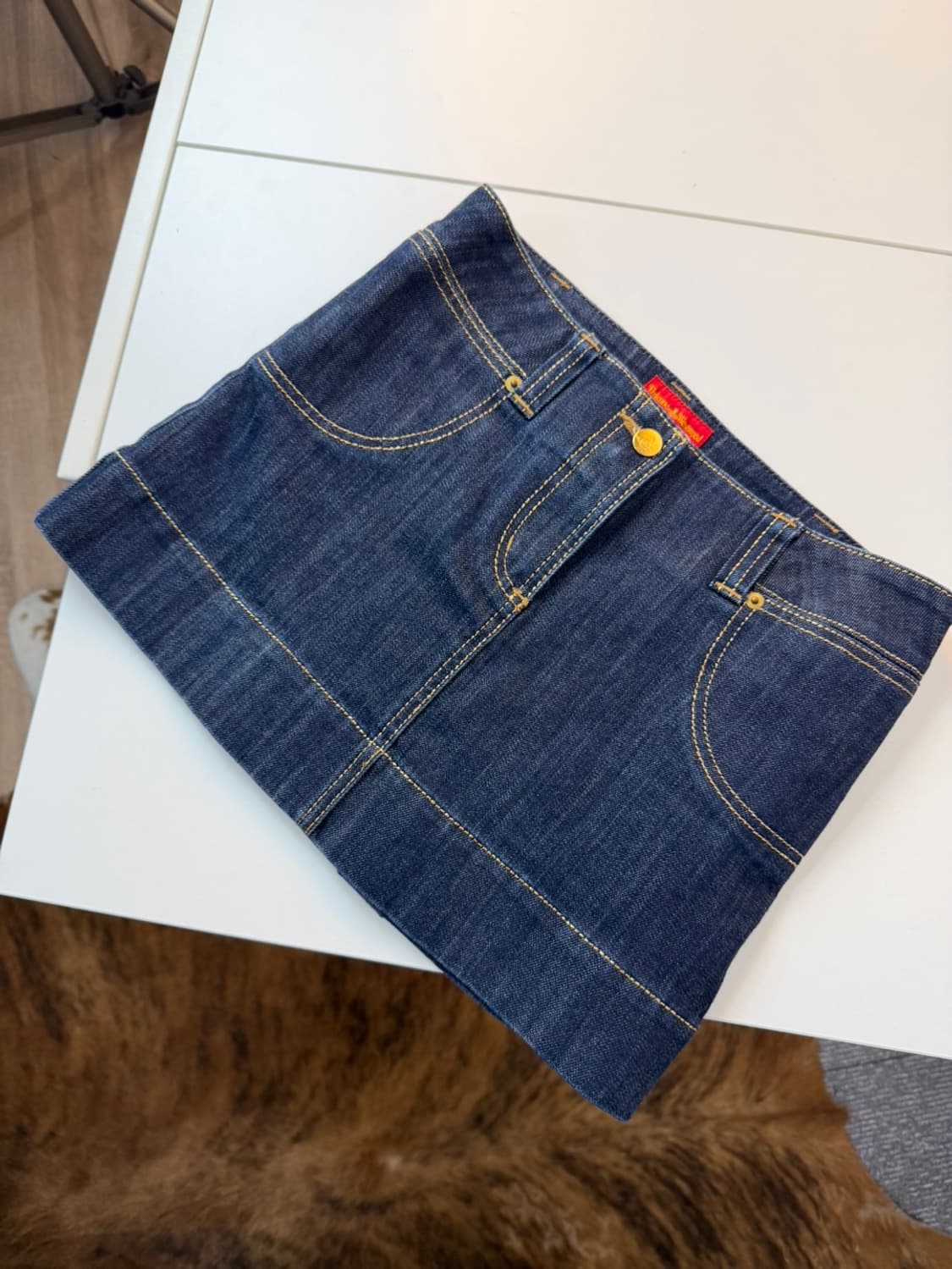 비비안 웨스트우드 오브 로고 데님 스커트  상품이미지2