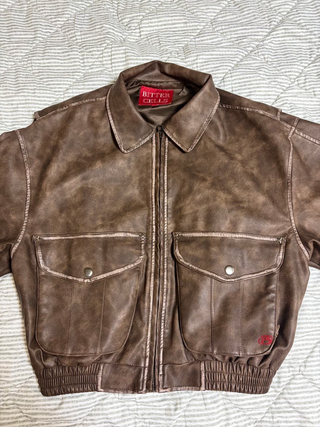 비터셀즈 스타레더자켓 크롭핏 브라운 1사이즈  상품이미지1