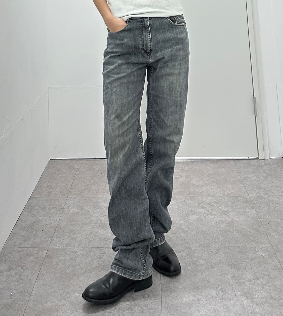 Vintage faded gray denim jeans 상품이미지2