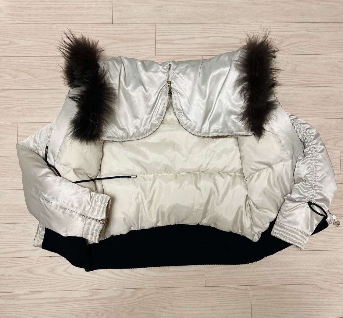 아이보리 후드 케이프 퍼패딩 상품이미지6