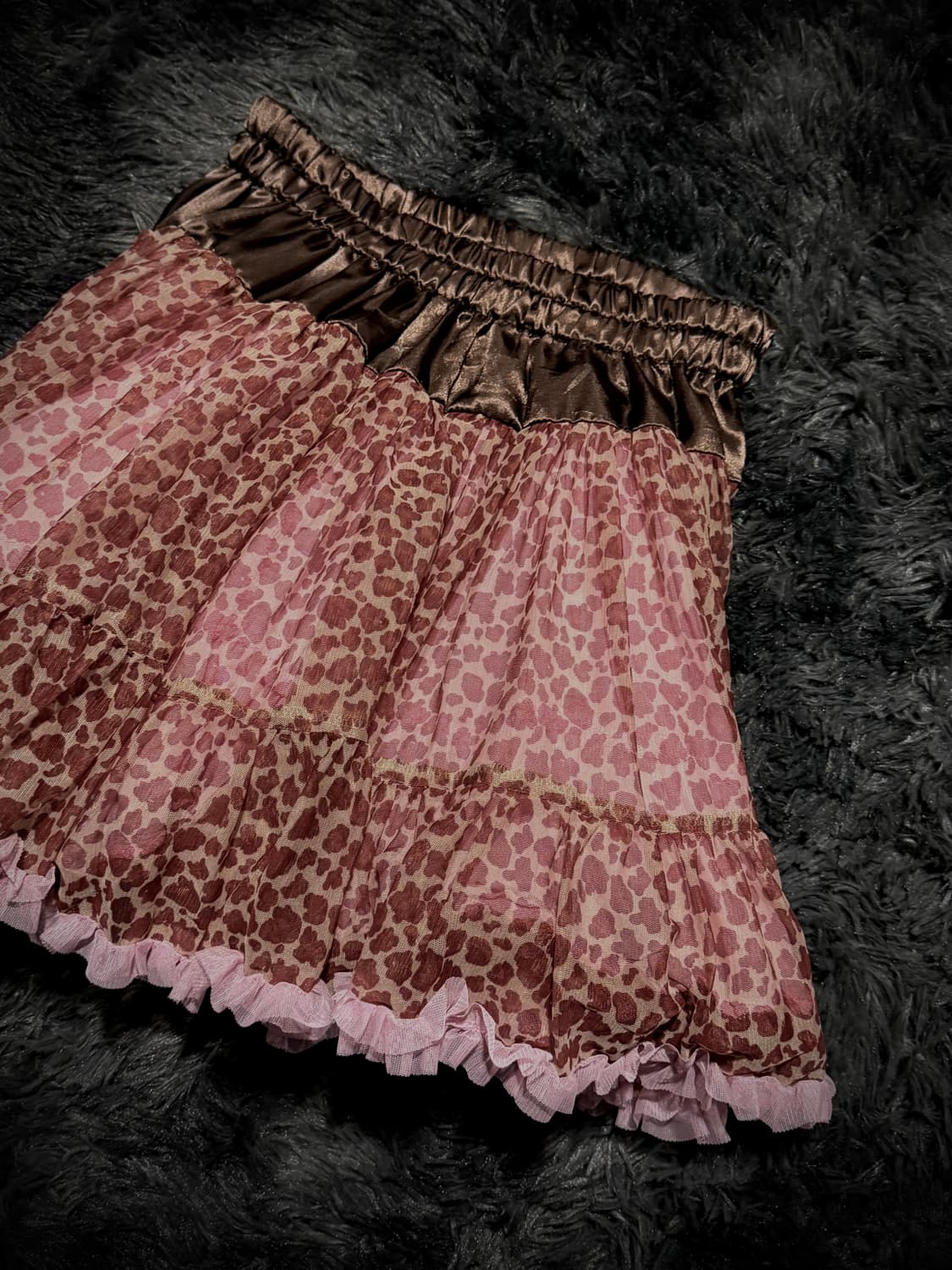 튜튜 st 핑크 호피 캉캉 밴딩 스커트 상품이미지6