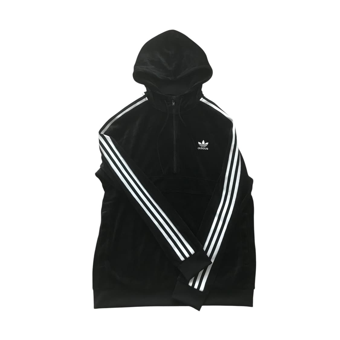 아디다스 벨벳 반집업 후드티 상품이미지1