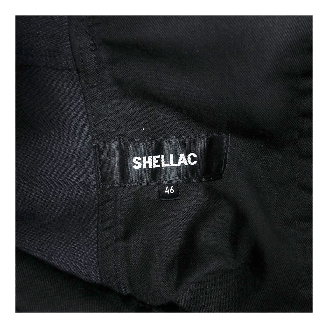 [46]SHELLAC 셸락 블랙 가먼트다잉 패브릭 J커브 아티잔 팬츠 상품이미지8