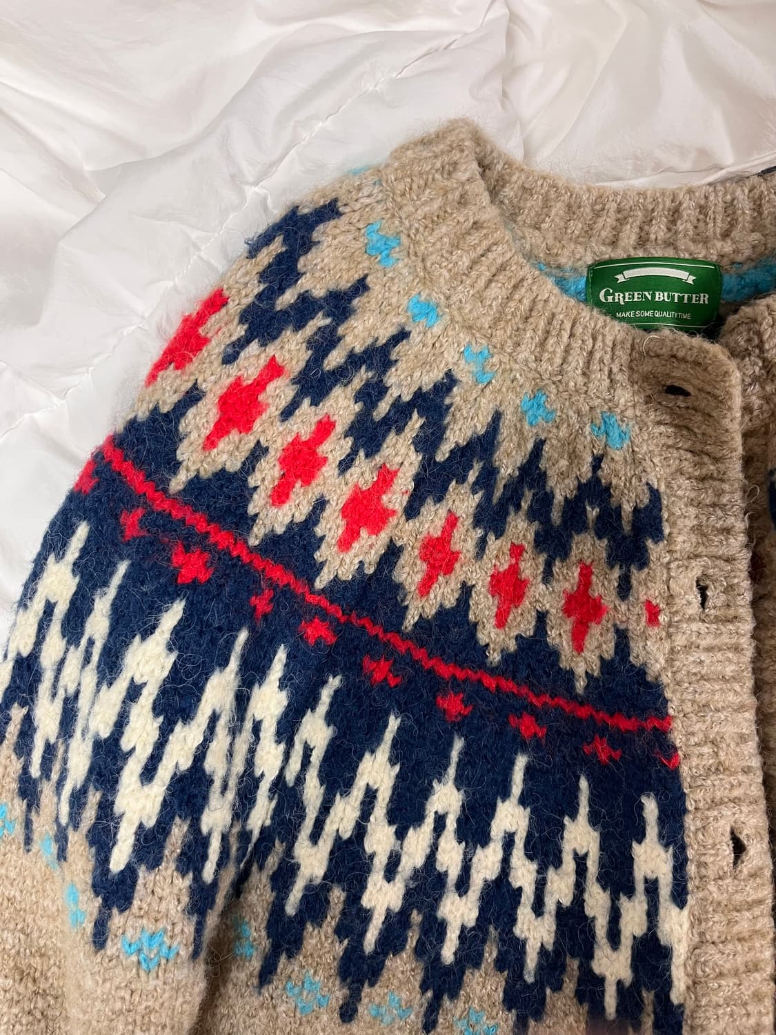 그린버터 노르딕 알파카 가디건 베이지 상품이미지3