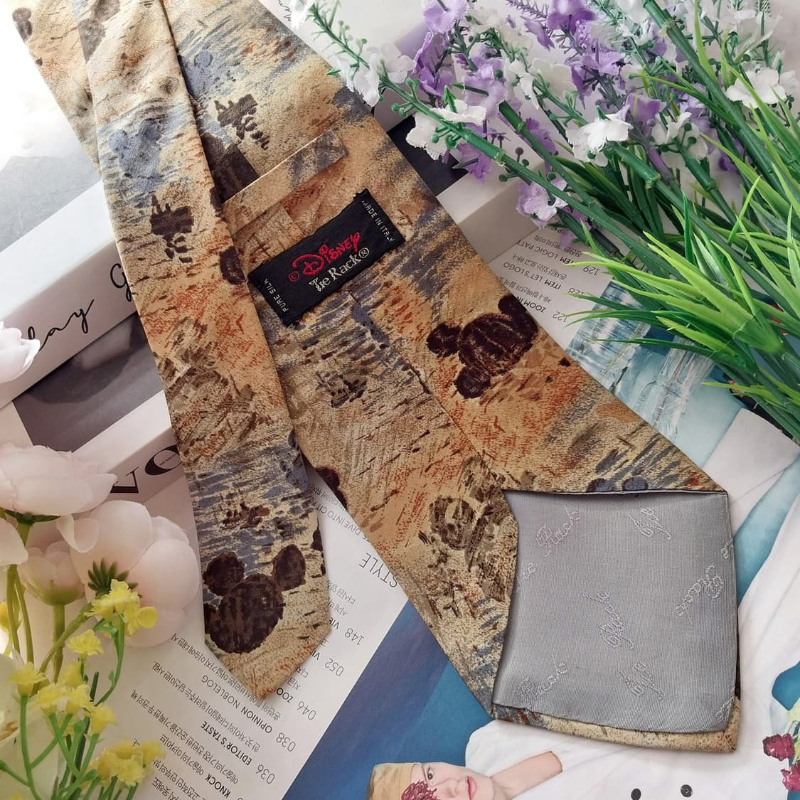 디즈니 실크 베이지 믹스 패턴 넥타이 9.5cm A등급 K1298
 상품이미지5