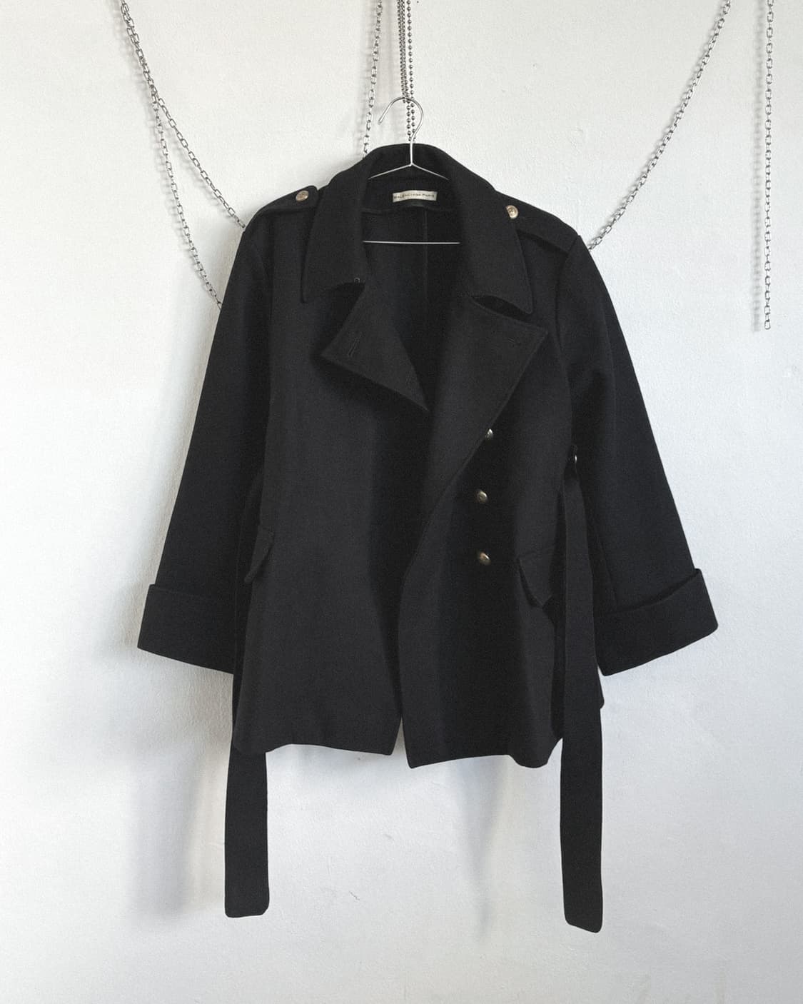 발렌시아가 게스키에르 사선버튼 헤비 울 크롭 코트 상품이미지5