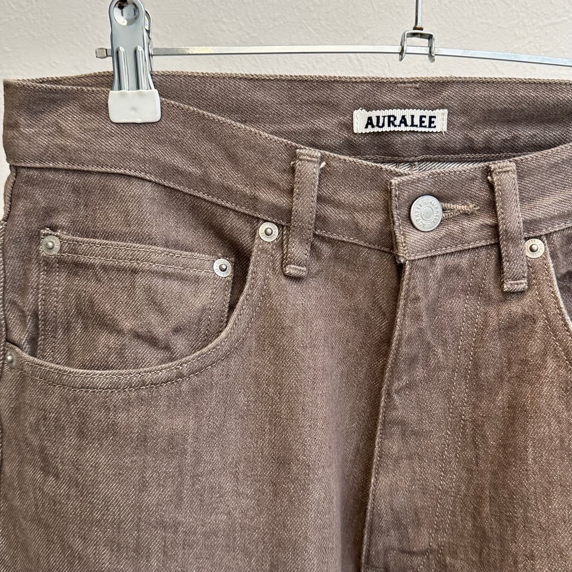 오라리 와이드 데님 팬츠 모카  상품이미지4