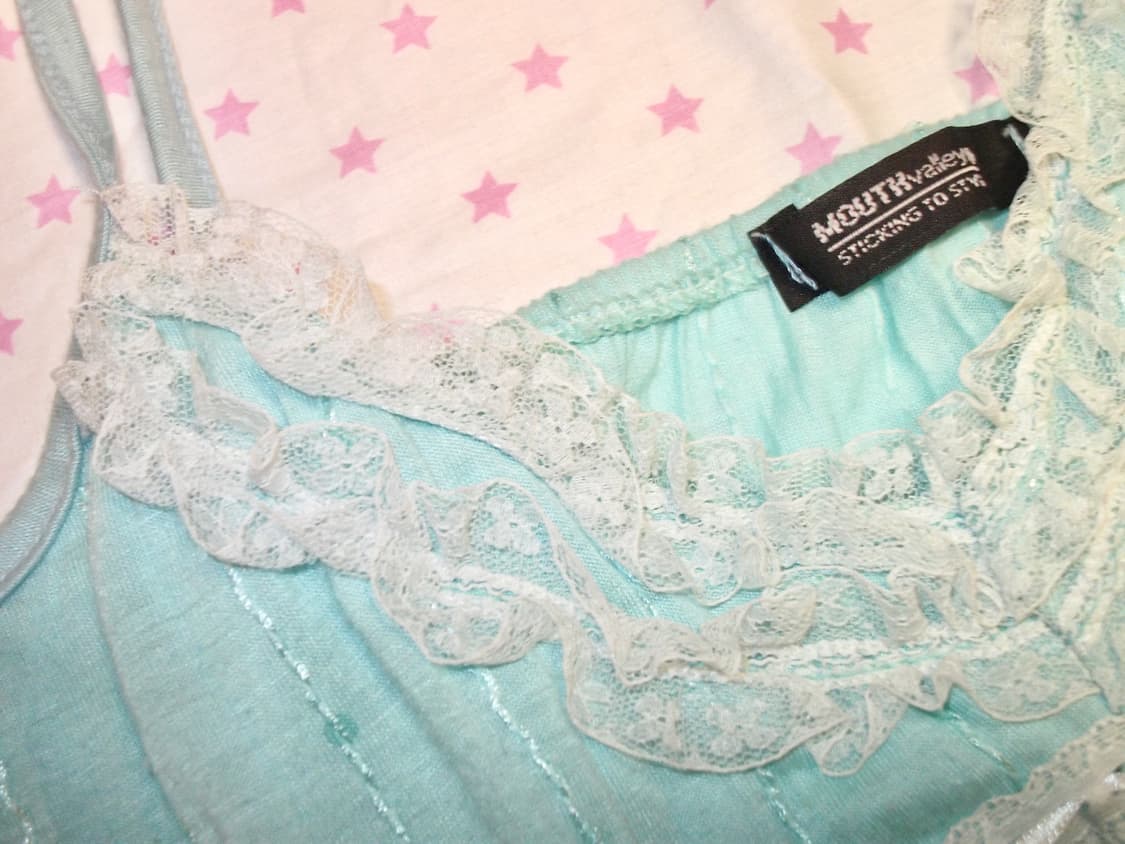 y2k 갸루 레이스 민트 모리걸 페어리 나시 상품이미지2