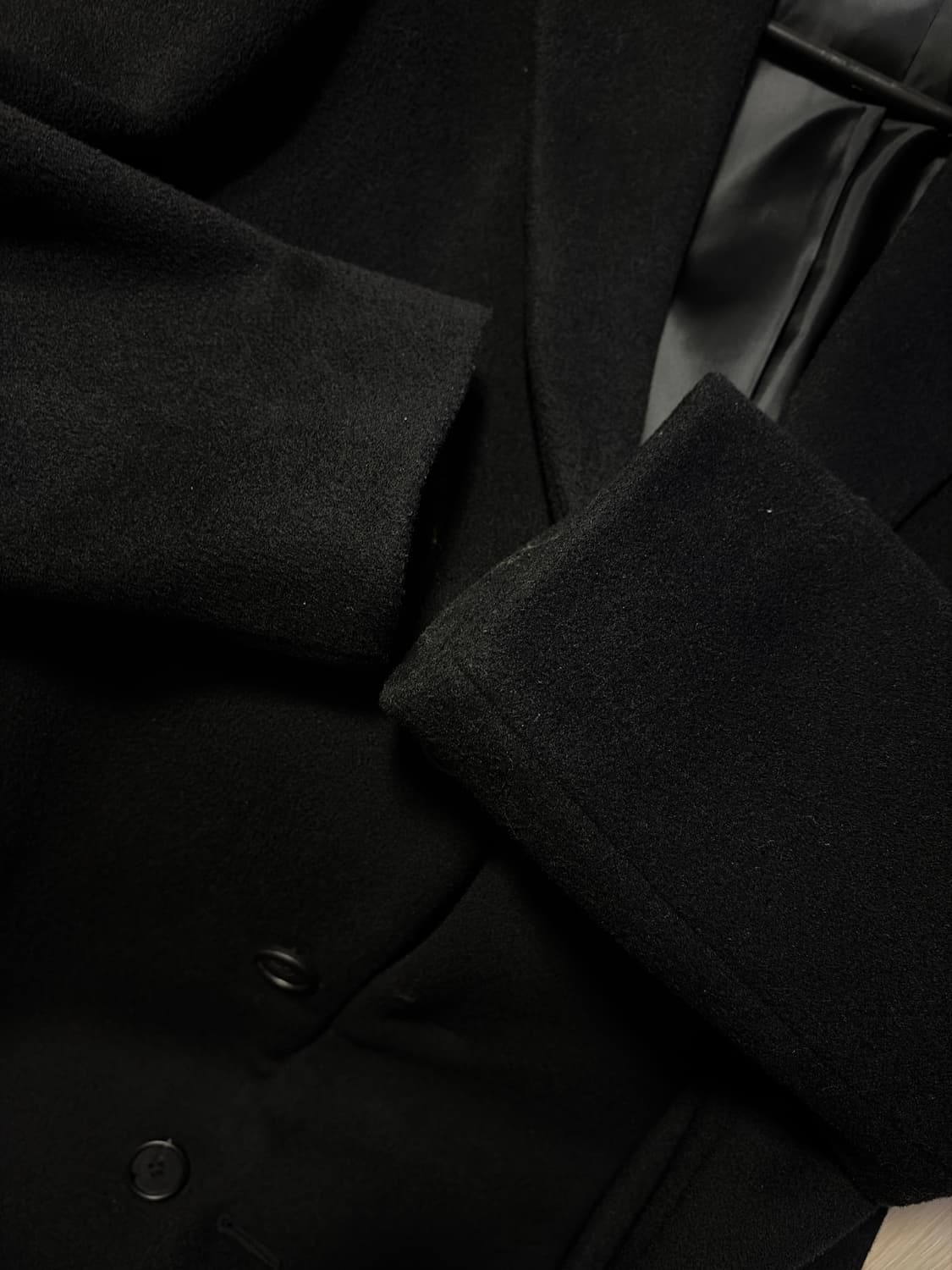 무신사 스탠다드 캐시미어 블렌드 블랙 코트 상품이미지8