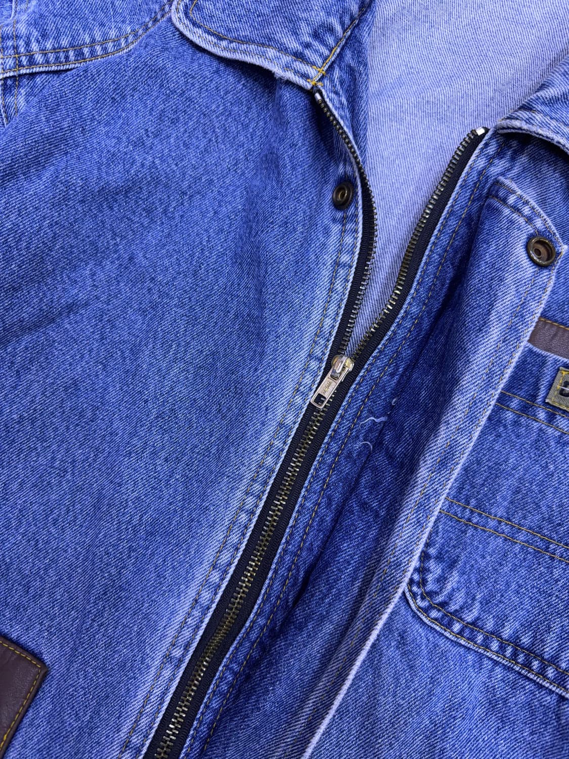 US 나이스 클럽 빈티지 유틸리티 가죽패치 데님자켓 L 상품이미지5