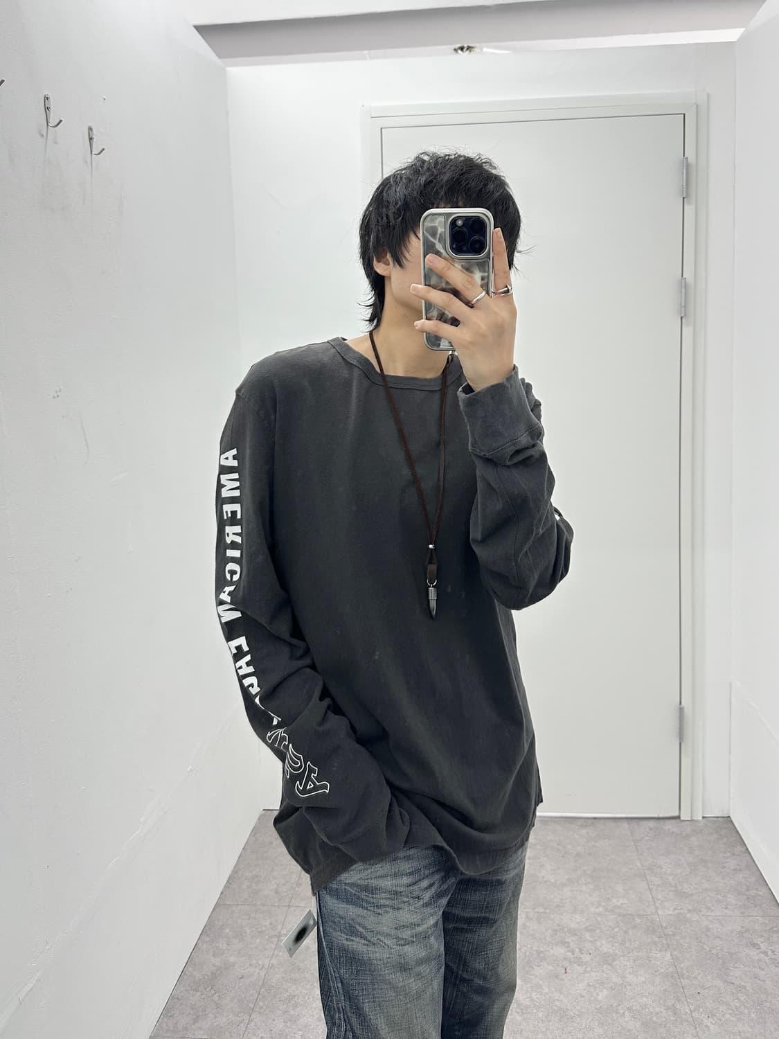AMERICAN EAGLE 소매 레터링 롱슬리브 상품이미지1