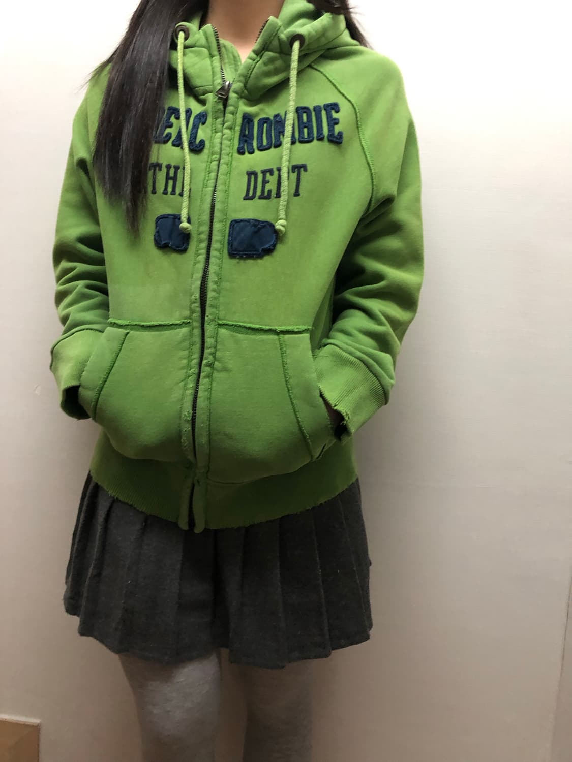 빈티지 아베크롬비 그린 데미지 후드집업 상품이미지4