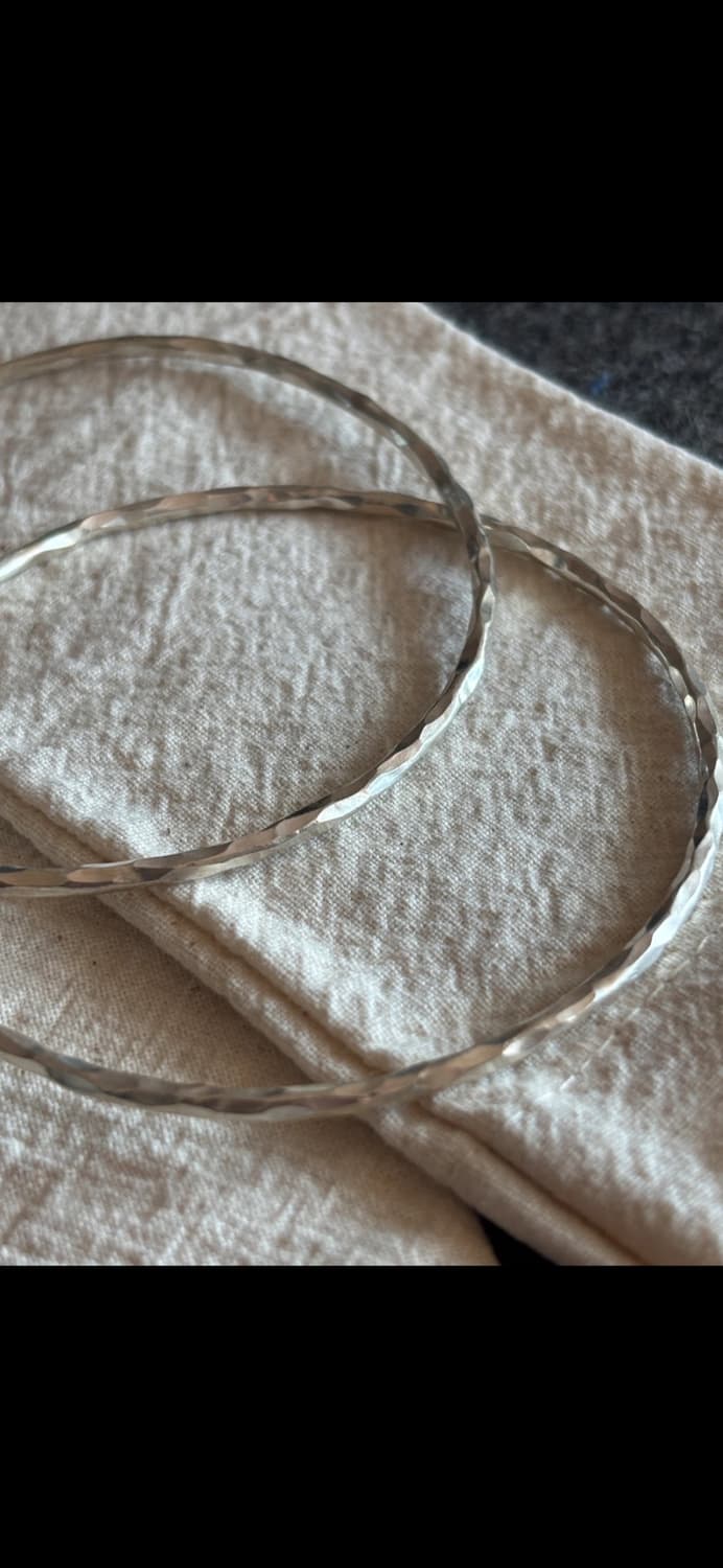 실버 핸드메이드 뱅글 팔찌 상품이미지2
