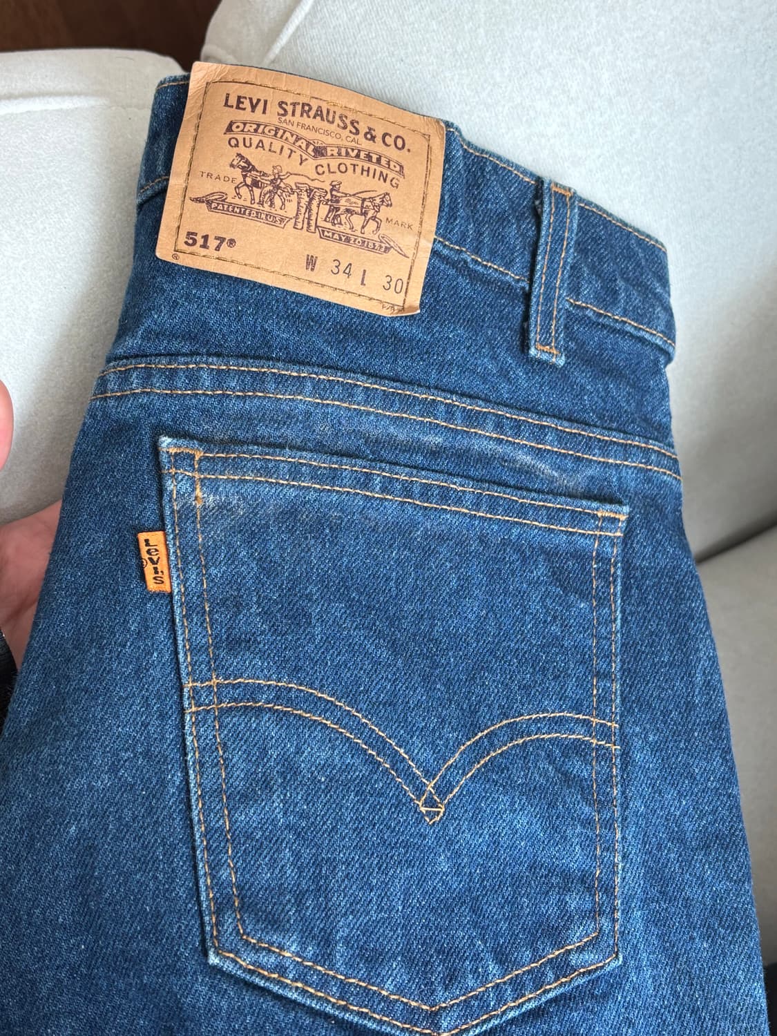 빈티지 리바이스 오렌지탭 517 진청 상품이미지2