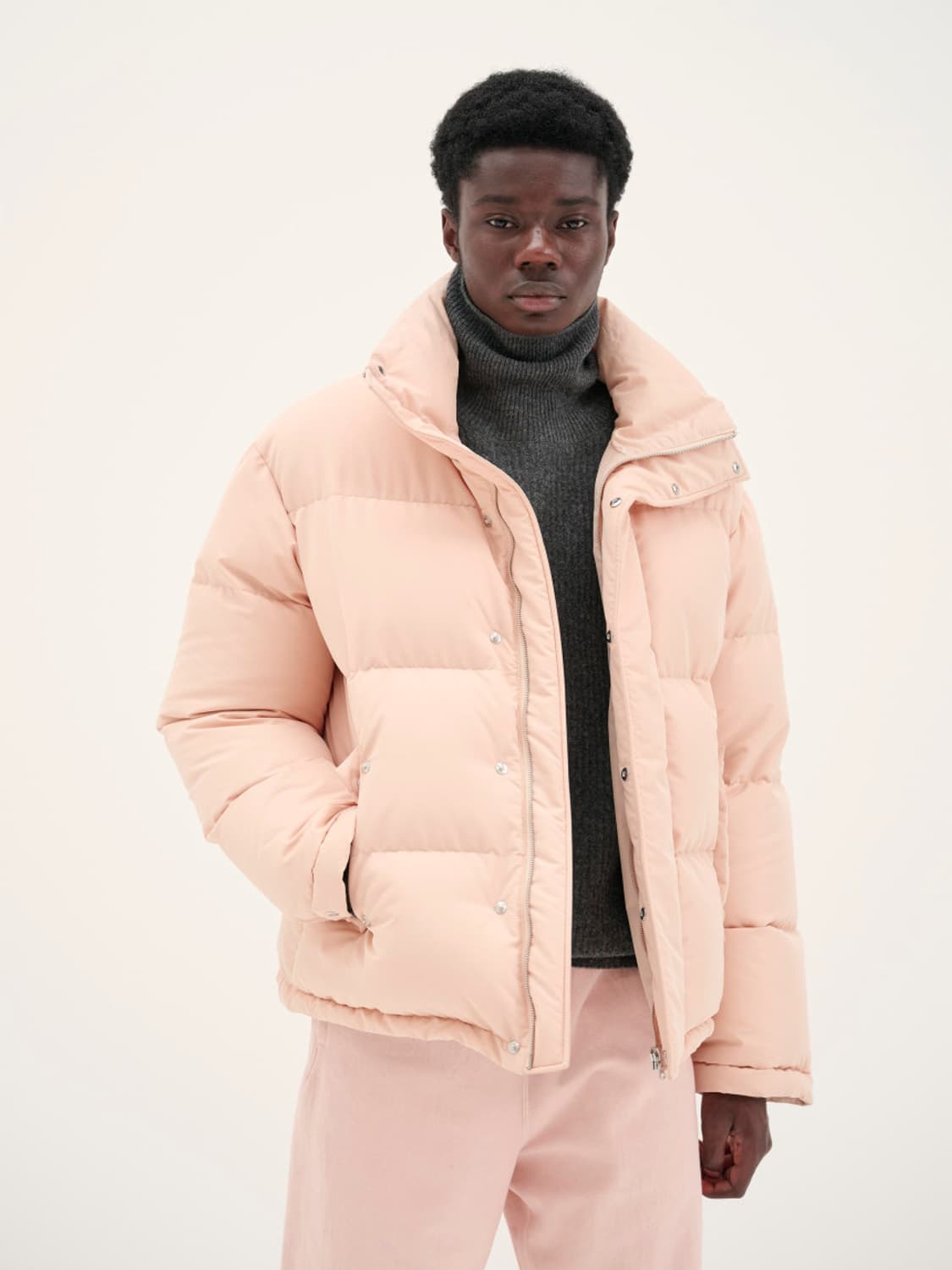 오라리 핀스 폴리에스터 샴브레이 다운 코트 패딩 5사이즈 상품이미지4