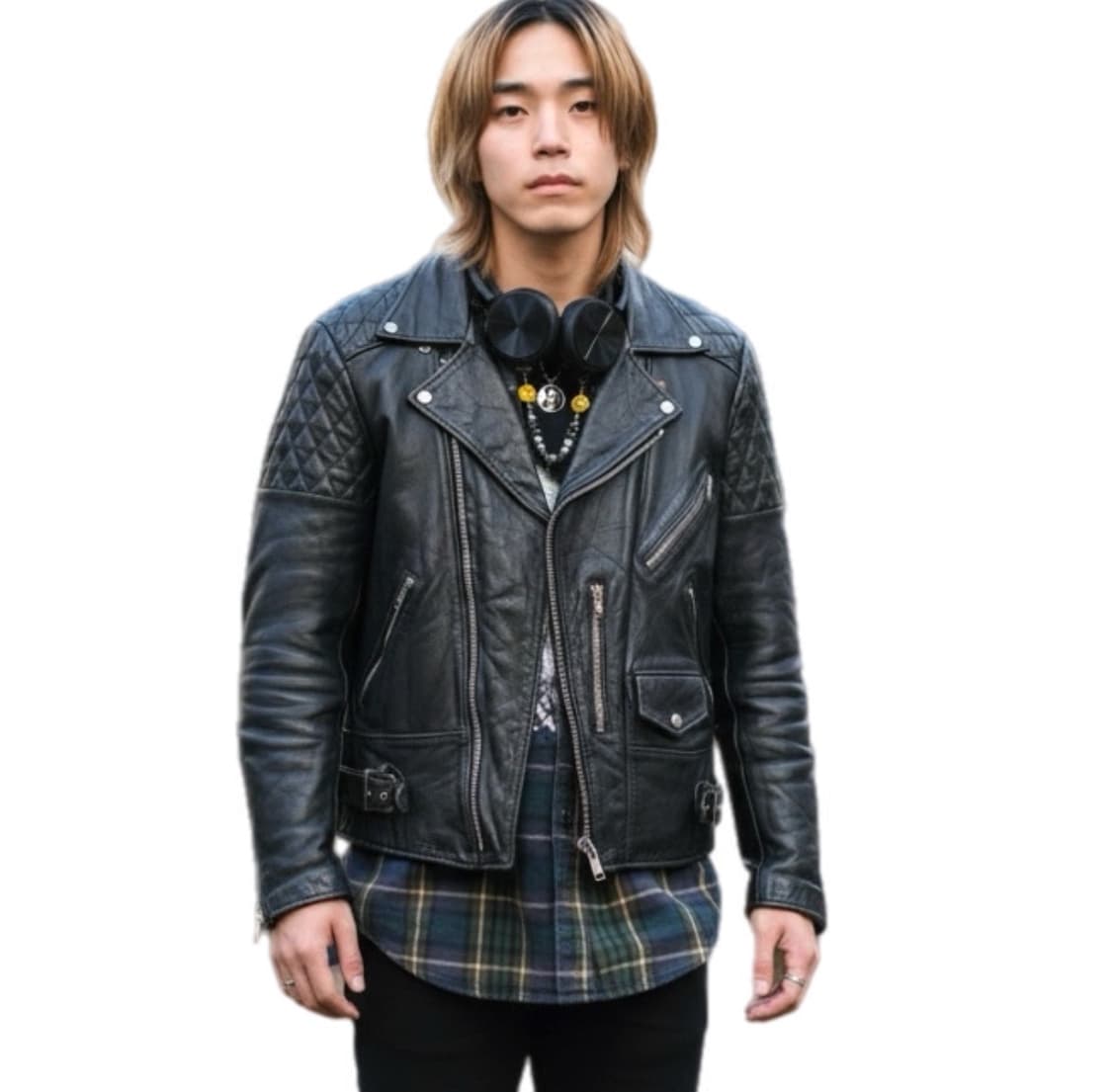 80~90년대 퀄트숄더 초반 카우스킨 라이더자켓 상품이미지1