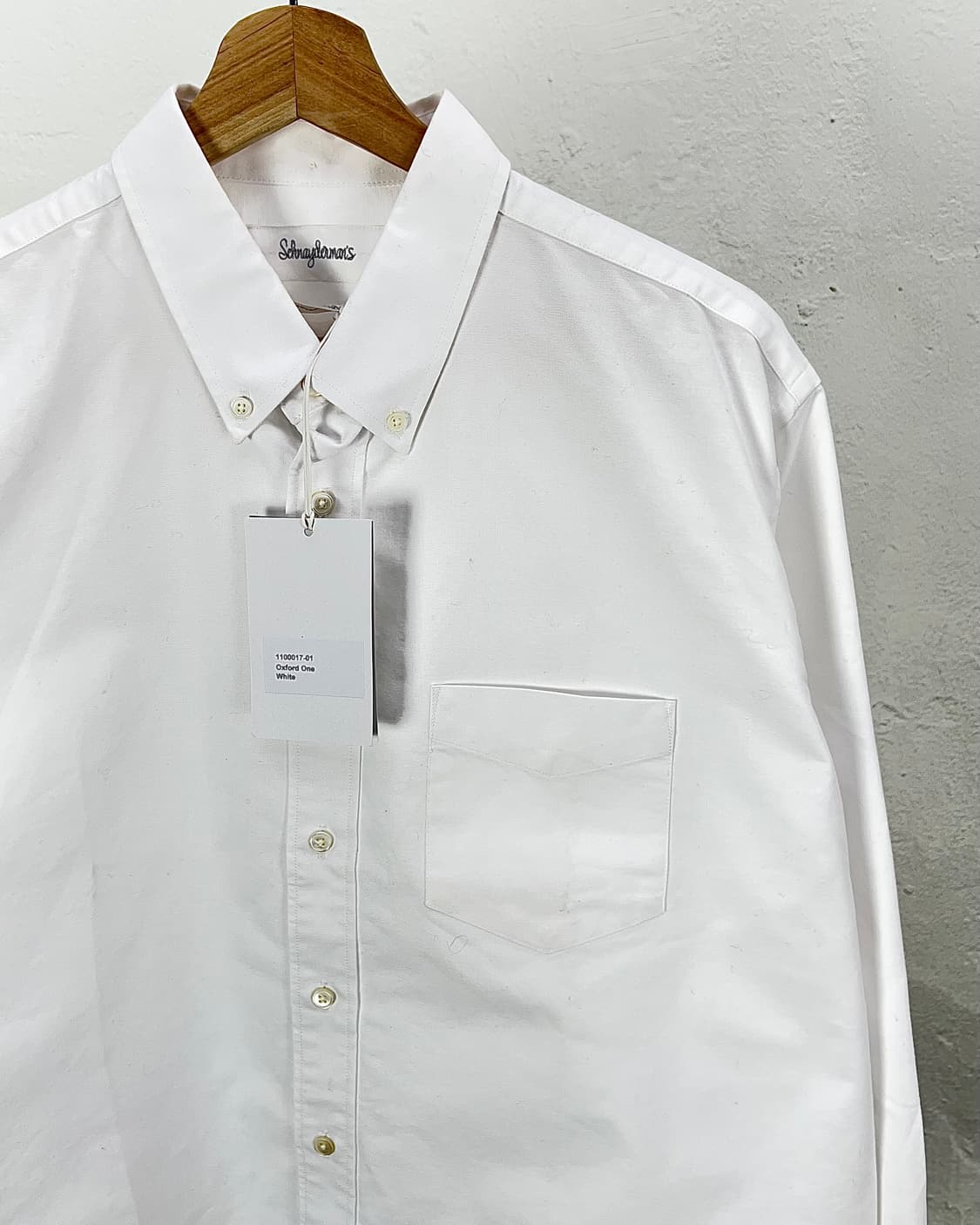 슈나이더맨즈 화이트 체스트 포켓 베이직 옥스포드 셔츠 상품이미지3