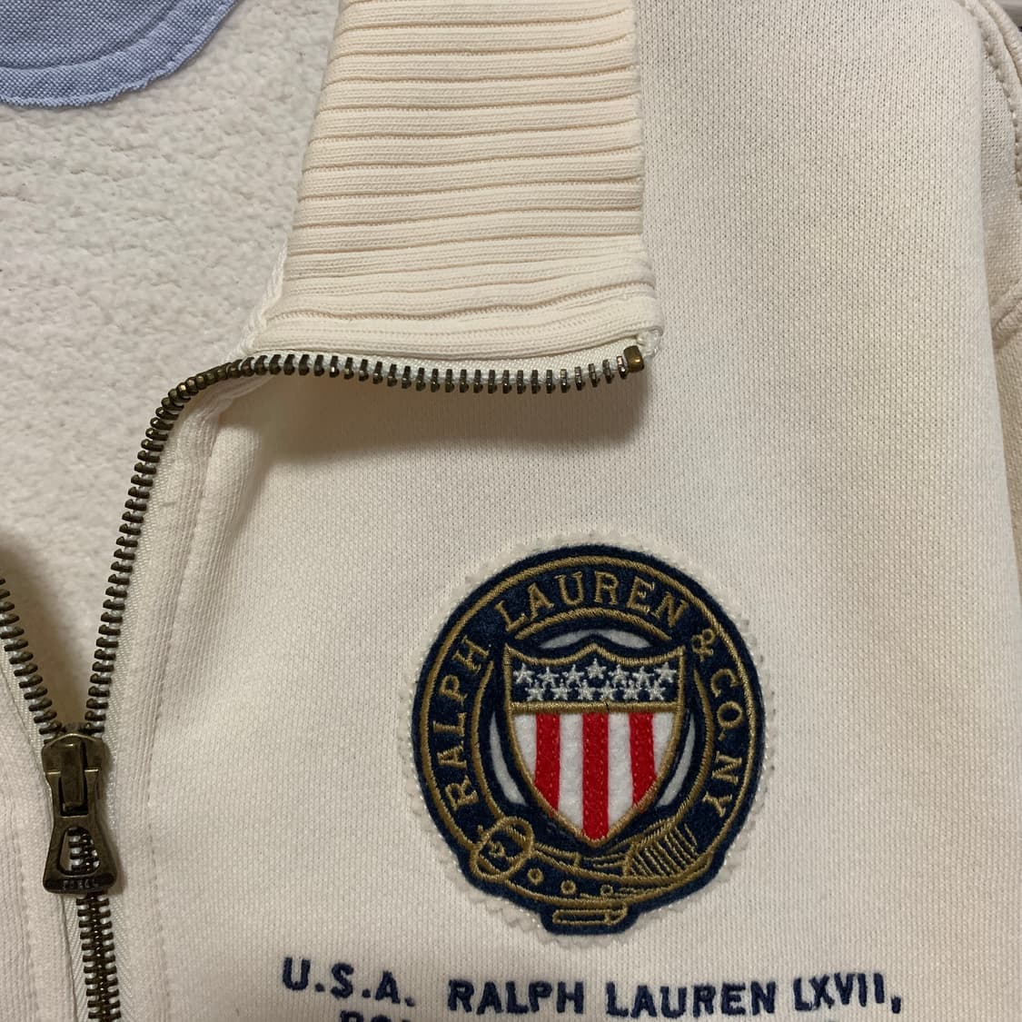 폴로 성조기 방패패치 니트집업 상품이미지6
