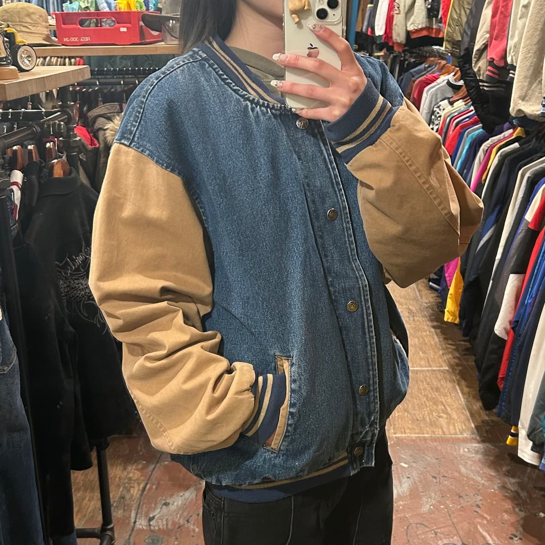 [HI] VTG 데님 바시티 자켓 진청 상품이미지3