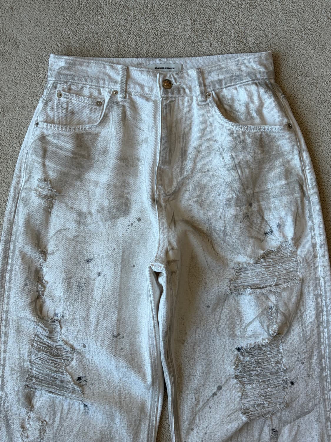 브랜디드 1707 DESTROYED DIRTY WHITE JEANS 상품이미지1