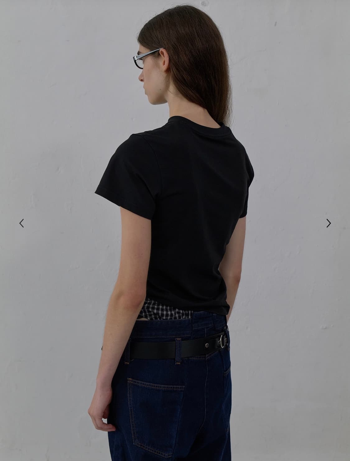 LCDC 후크 디테일 슬림 티셔츠 블랙 M (텍o새상품) 상품이미지2