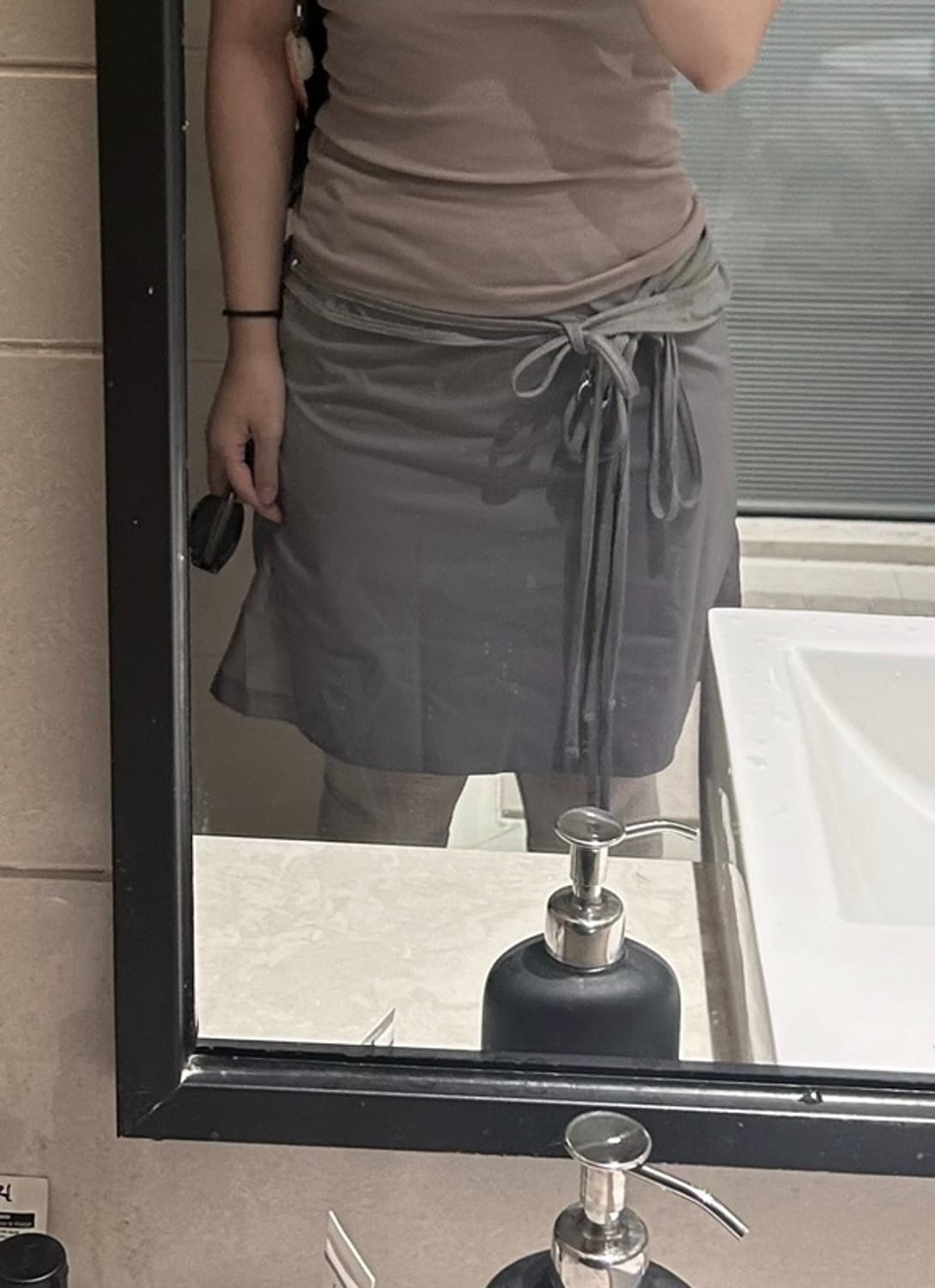 오호스 halter neck apron dress grey 상품이미지3