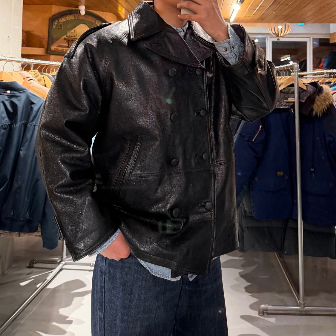 이태리 베라펠레 카우레더 피 코트 XL 소가죽 자켓 상품이미지1