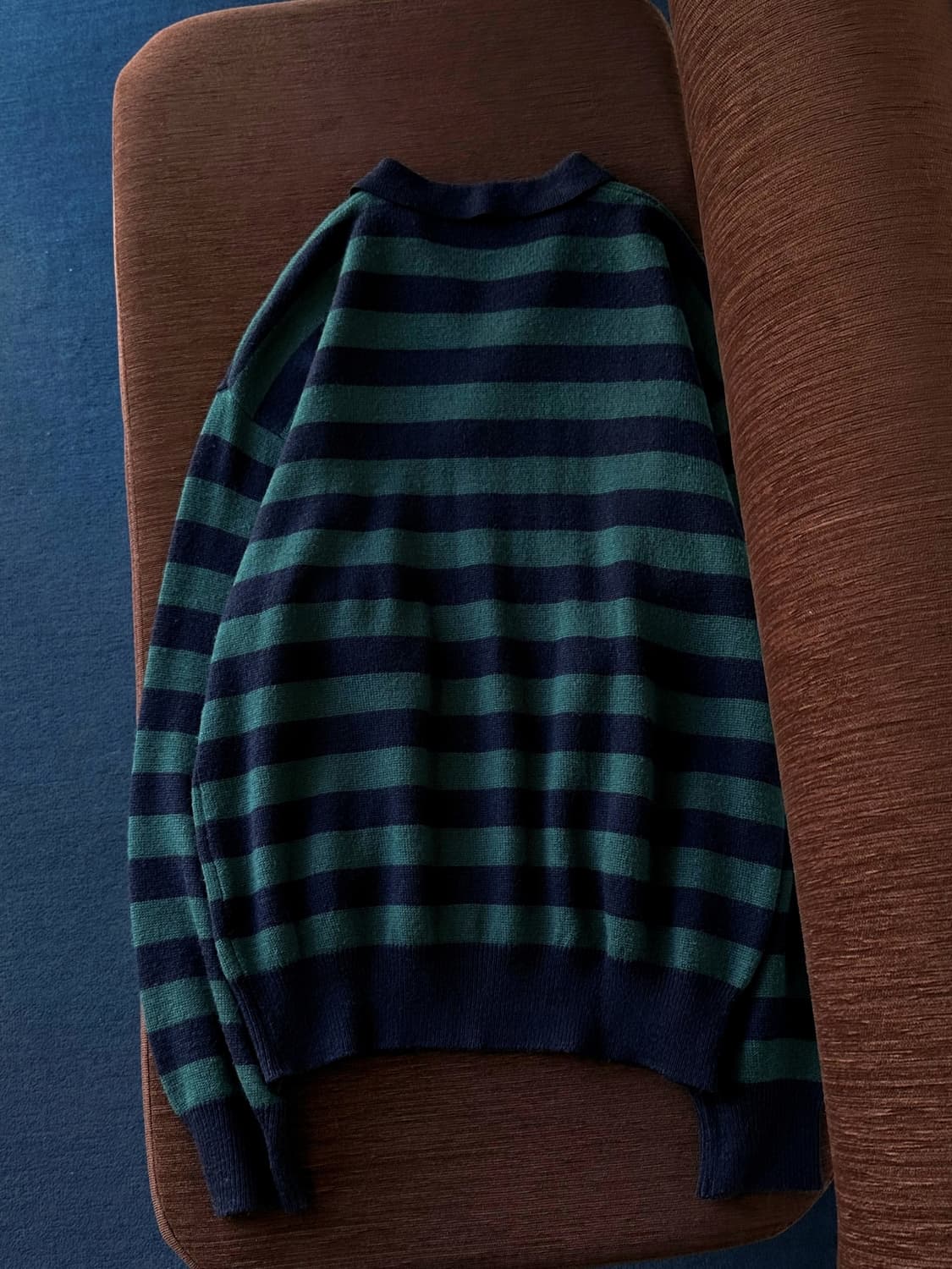 High gauge wool blend stripe polo knit 상품이미지6