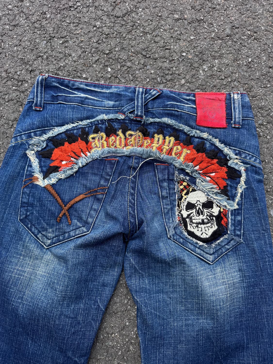 레드페퍼 자수 워싱 부츠컷 데님팬츠  상품이미지2