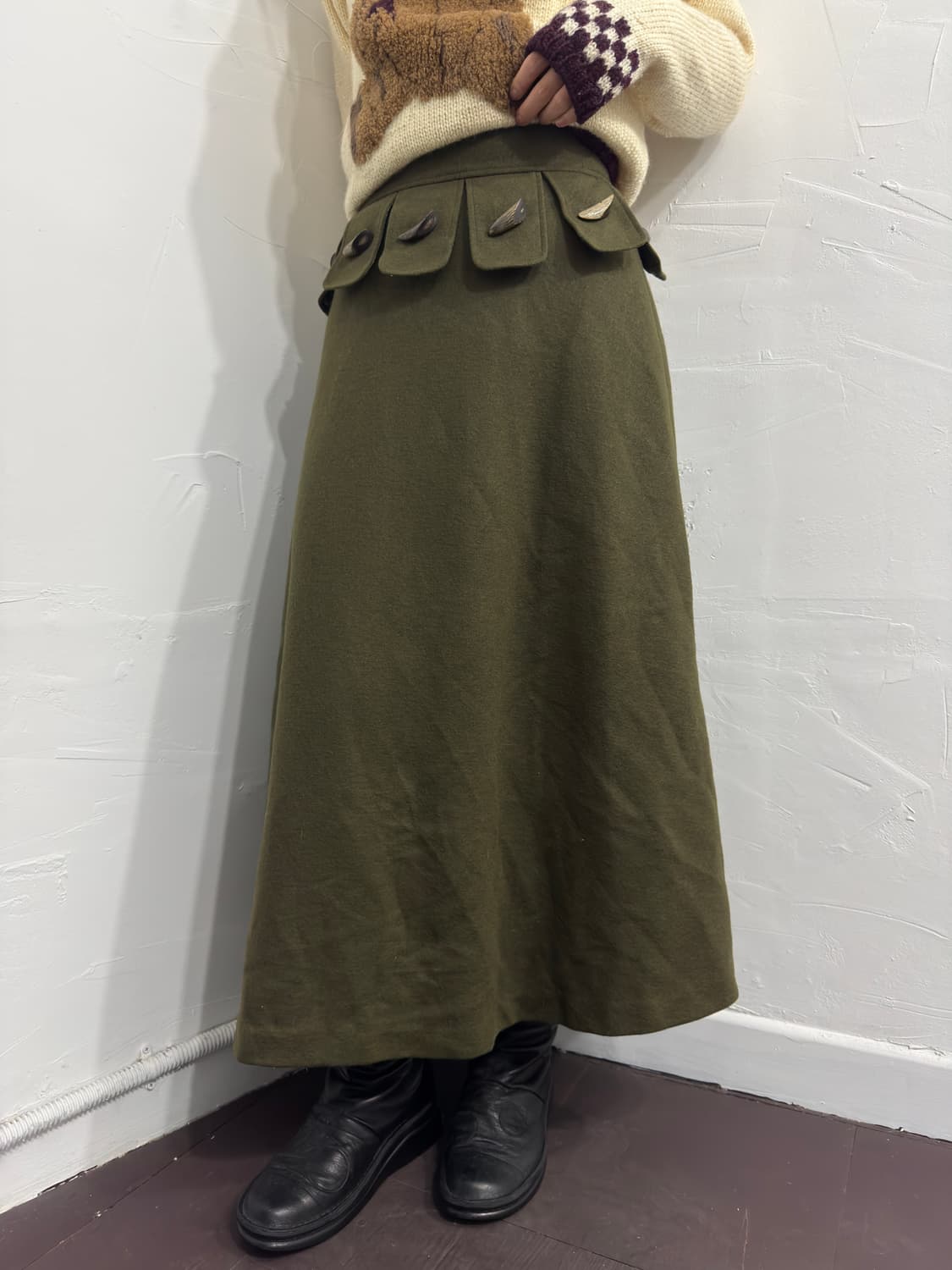 duffle design long skirt 상품이미지1