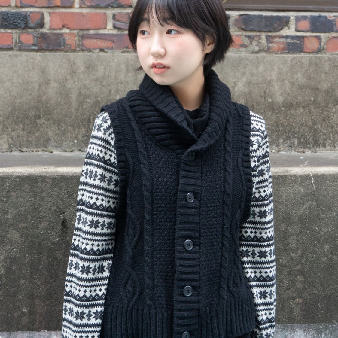 블랙 포레스트 니트 베스트 상품이미지1