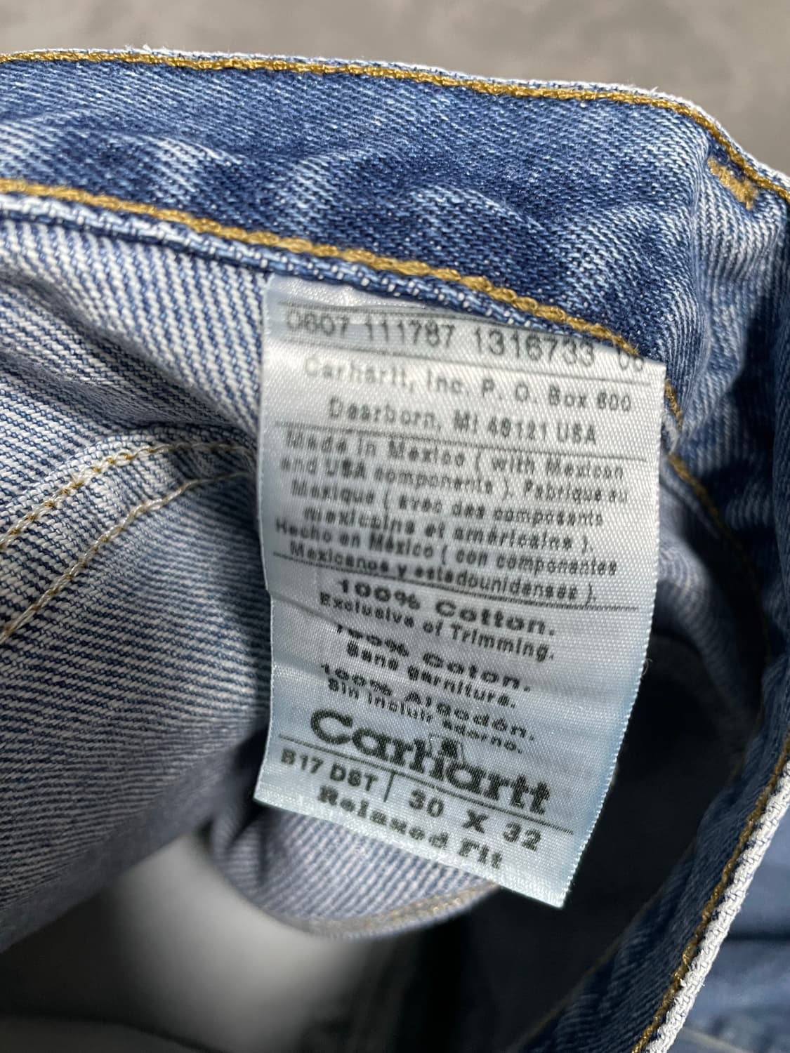 00s 칼하트 B17 데님 30x32 made in mexico 상품이미지4