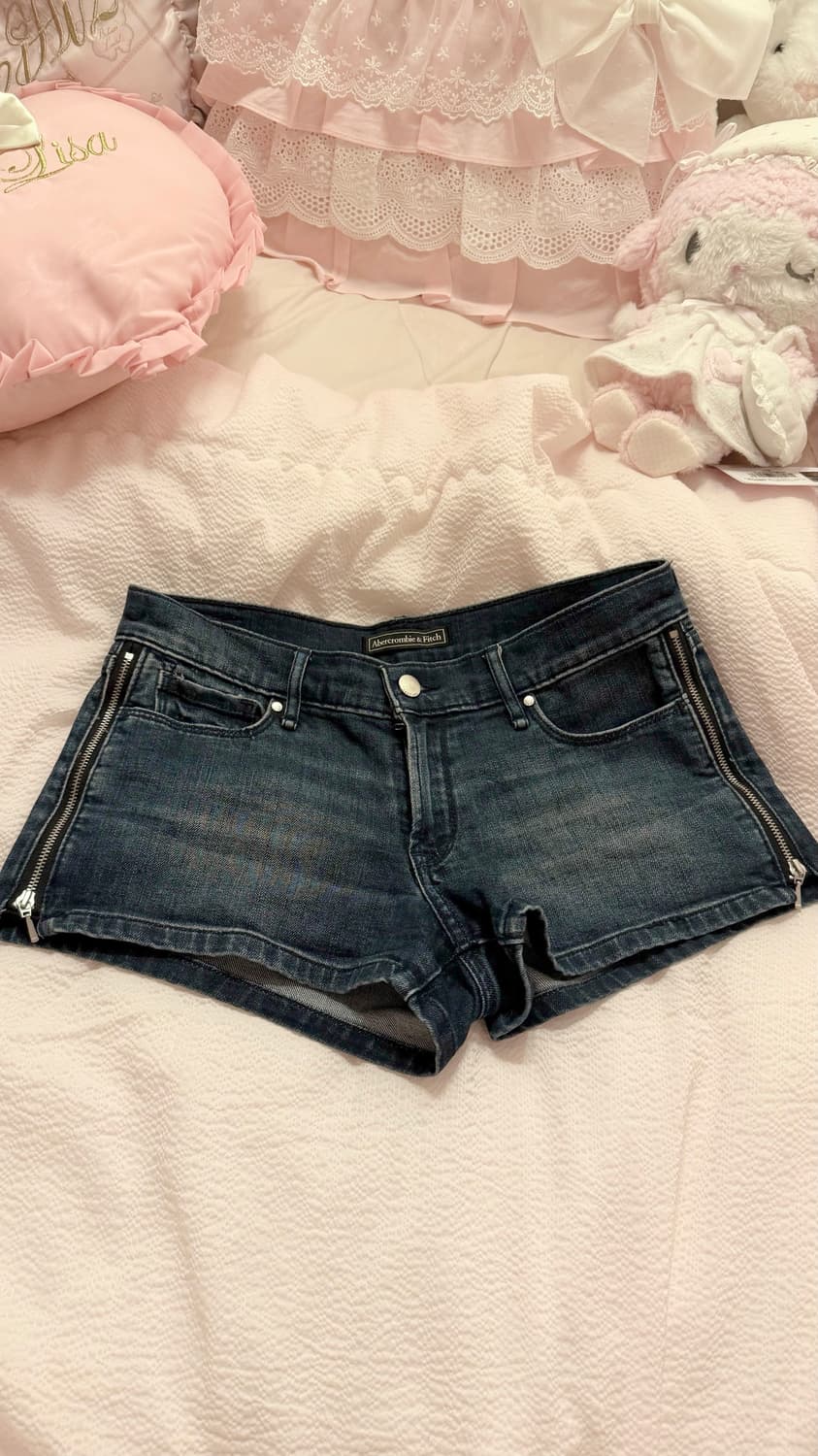 아베크롬비앤피치 데님청반바지 숏츠 핫팬츠 y2k 빈티지 로우라이즈 그런지 상품이미지1
