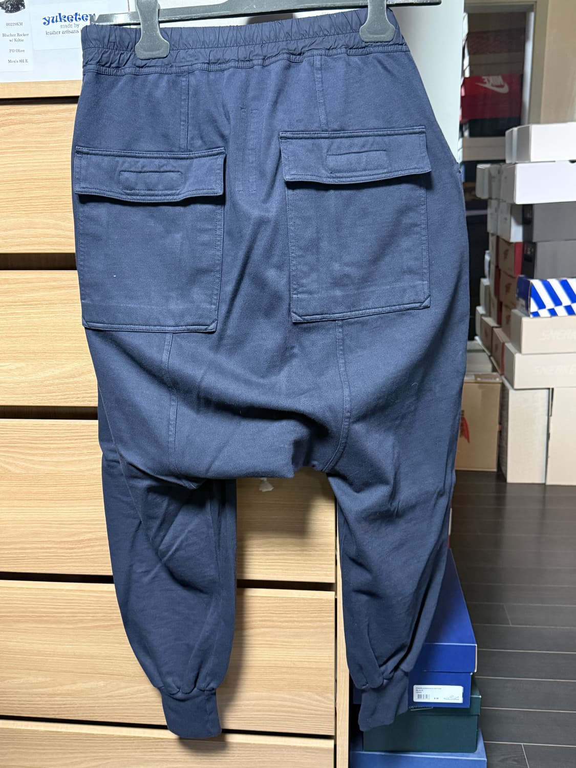 릭오웬스 앞가리개 조거 팬츠 패스포트 색상(다크 네이비) 상품이미지5