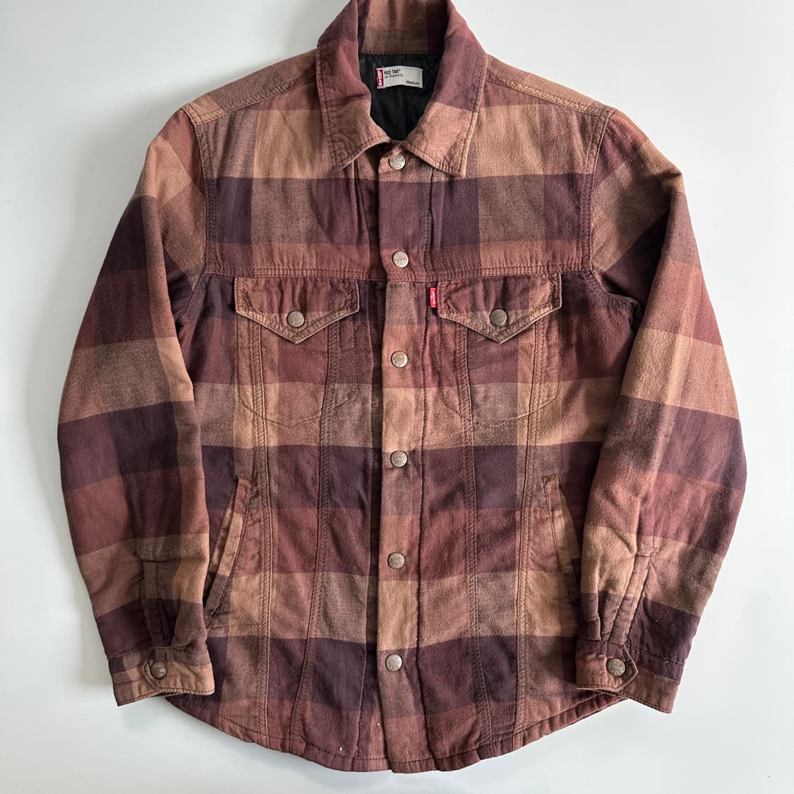 Levi's red tab 리바이스 재팬라인 레드탭 퀼드트 체크 패턴 셔 상품이미지3