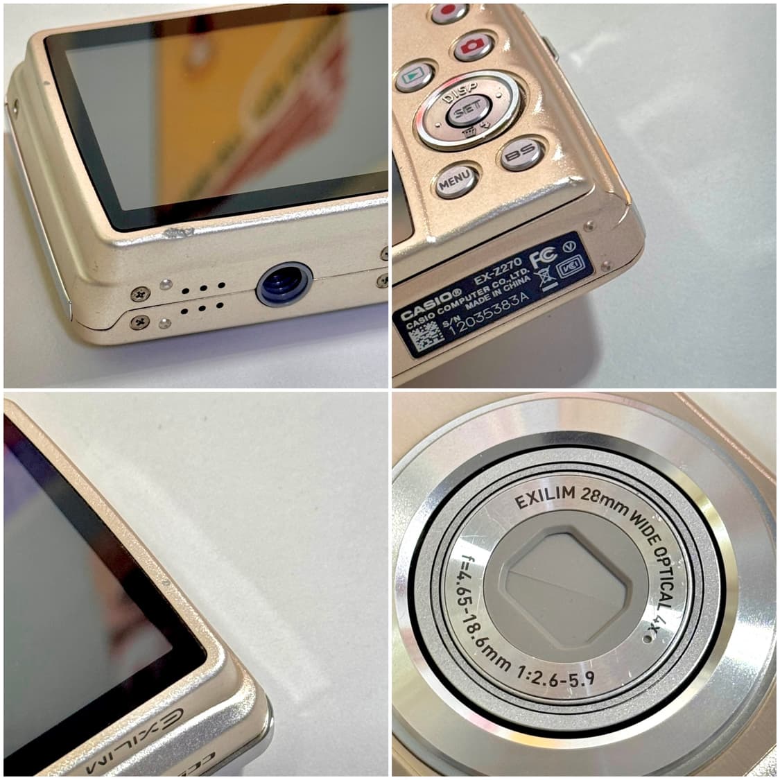 카시오 엑슬림 EX-Z270 샴페인골드 빈티지디카 상품이미지9