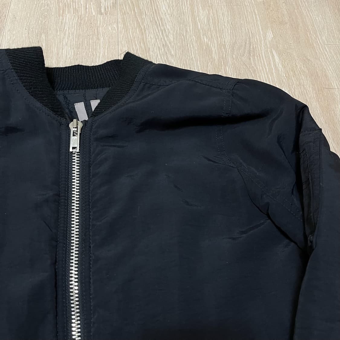 릭오웬스 15FW 다크쉐도우 롱 플라이트 봄버 자켓 원피스 S 상품이미지3