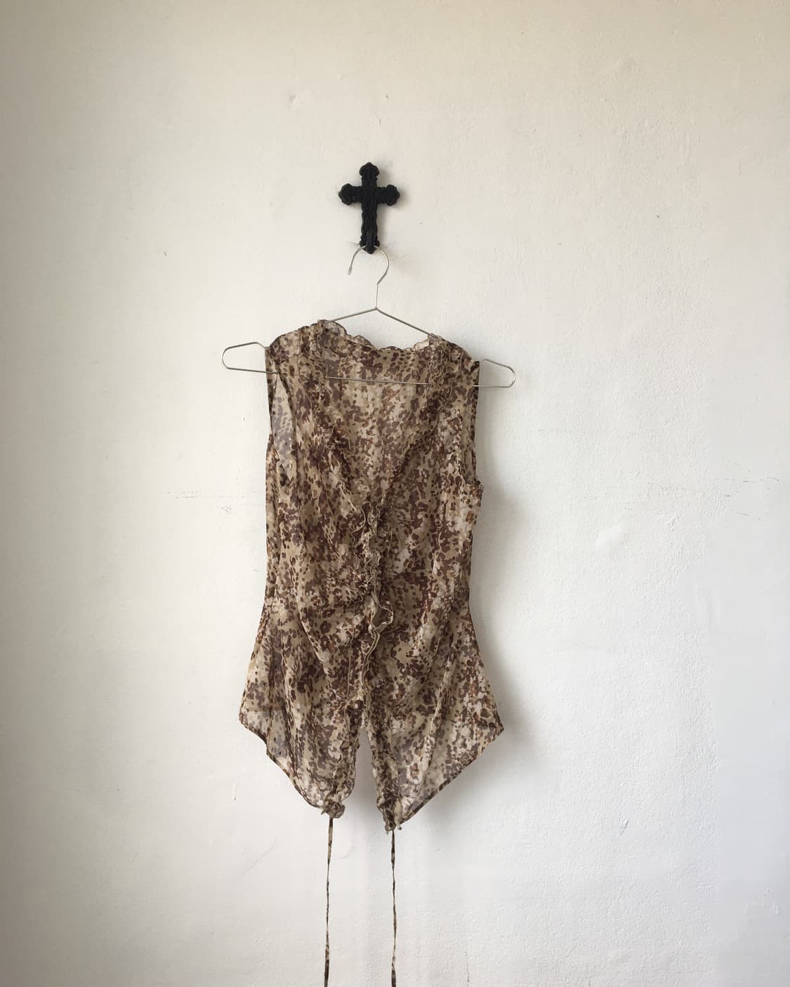 Pattern point shirring sleeveless 상품이미지2