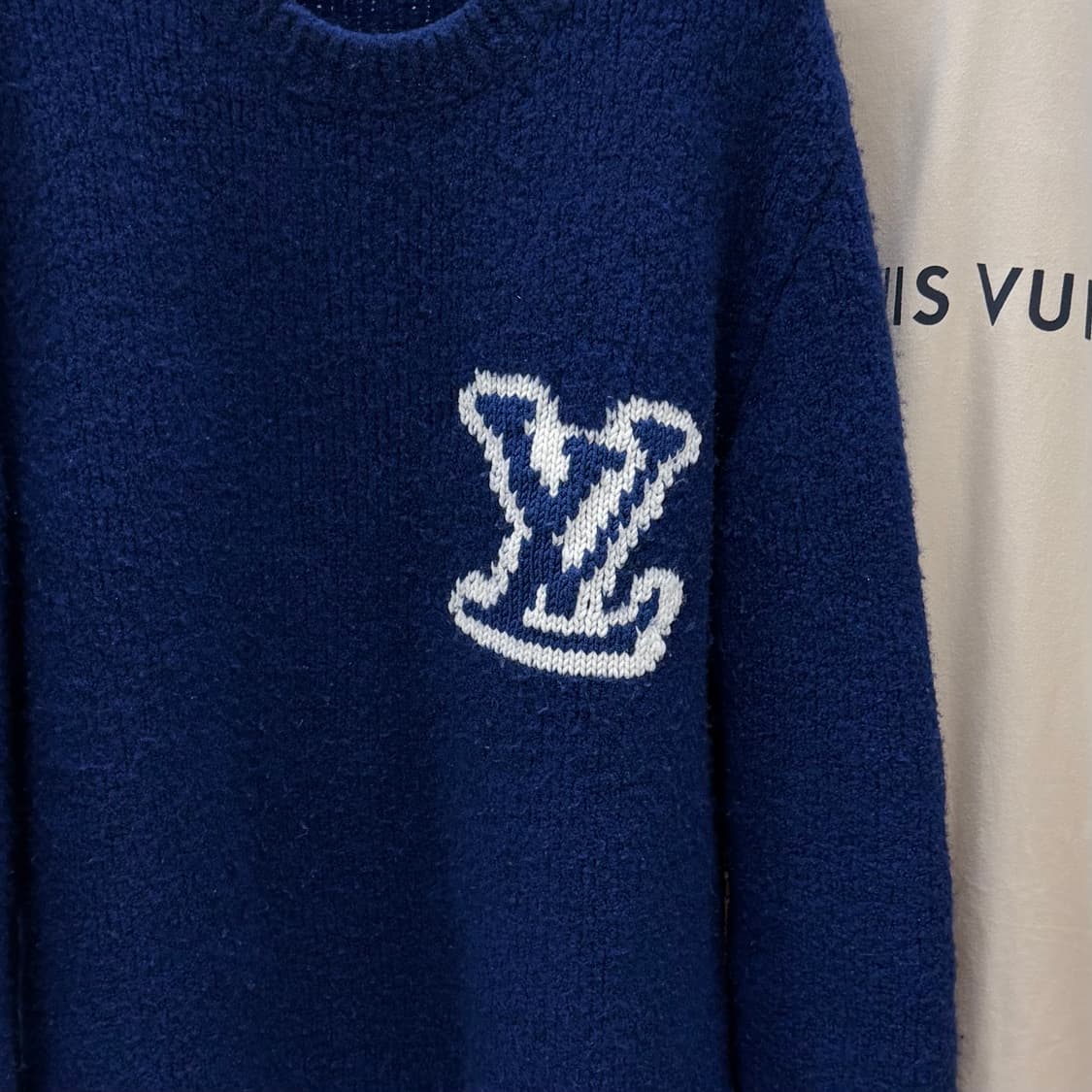 [S+급/2XL] 루이비통 LV 인타르시아 크루넥 니트 블루 상품이미지2