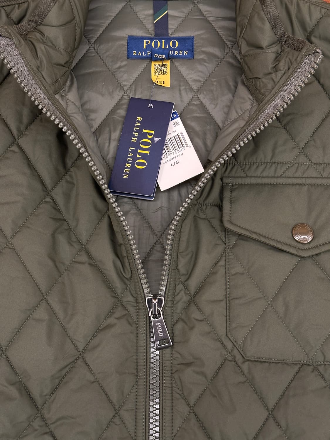 [새제품] 폴로 랄프로렌 퀼팅자켓 올리브 L 상품이미지3