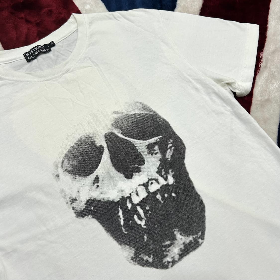 [여성L]히스테릭 글래머 스컬x베리 반팔/화이트 상품이미지1