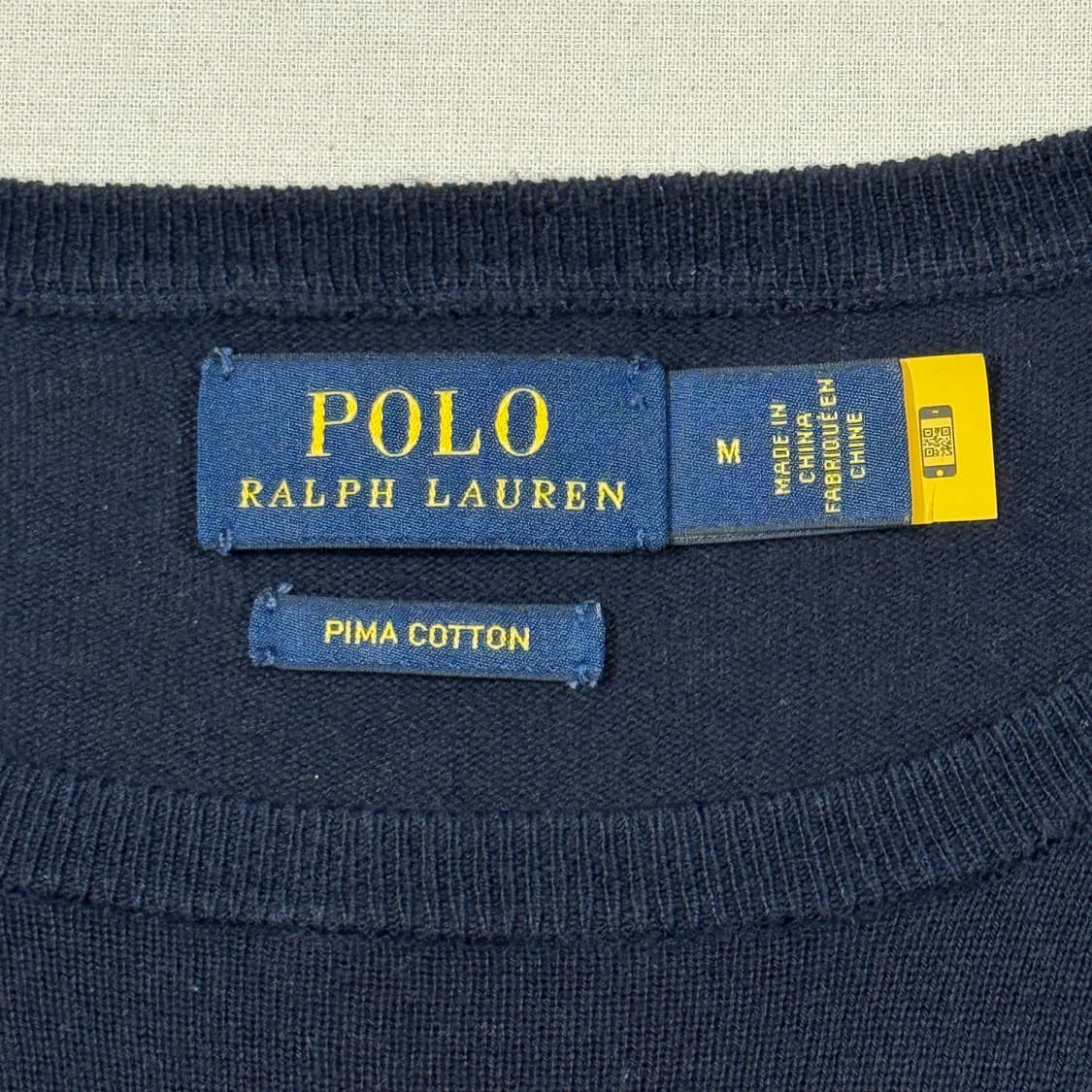M) 폴로 랄프로렌 피마코튼 네이비 니트 신형 큐알탭 상품이미지6