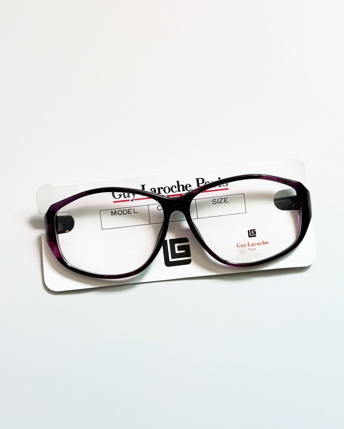 90s Guy Laroche Paris 뿔테 스퀘어 빈티지 데드스탁 안경 상품이미지1