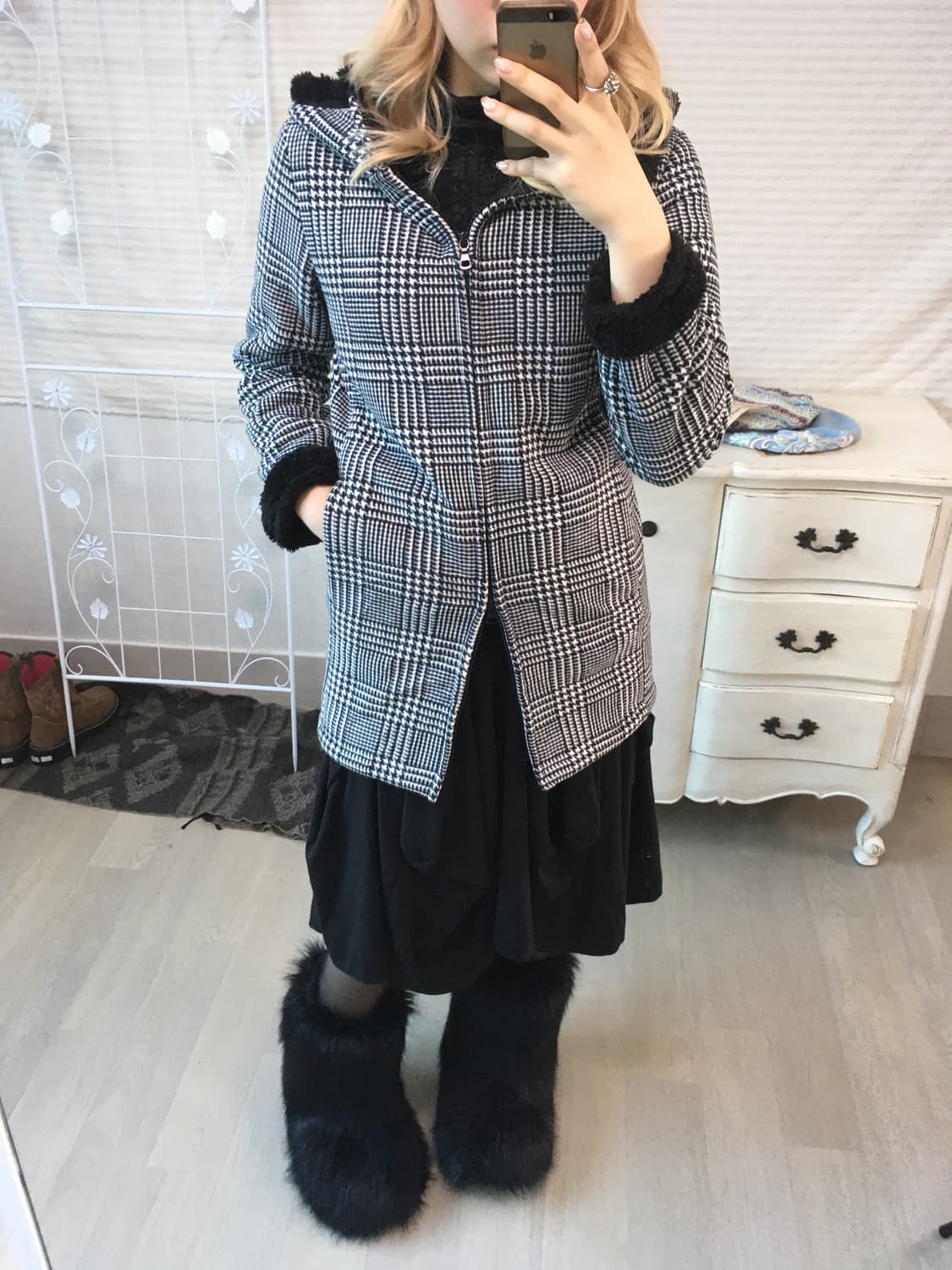 houndstooth checker mustang zip-up 상품이미지3