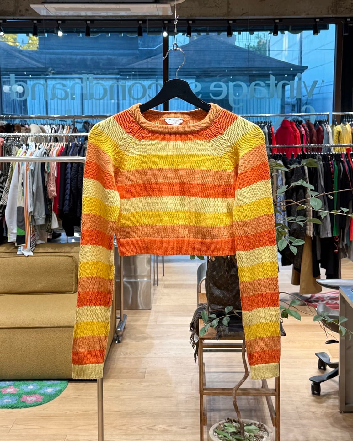 막스마라 오렌지 옐로우 스트라이프 캐시미어혼방 니트  상품이미지1
