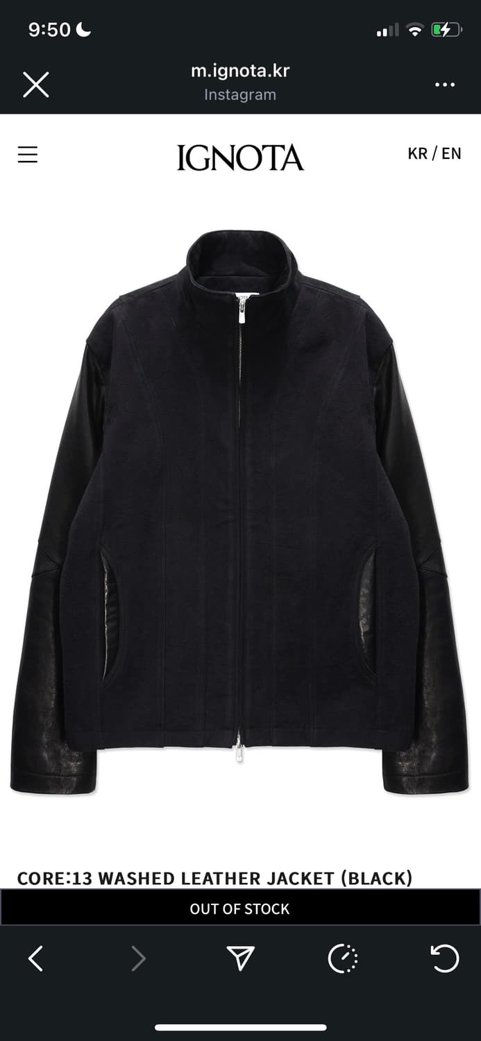 CORE:13 WASHED LEATHER JACKET (BLACK) 상품이미지1